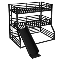 Lit superposé double avec glissière, structure en acier robuste, idéal pour dortoirs et hôtels, design moderne et gain de place
