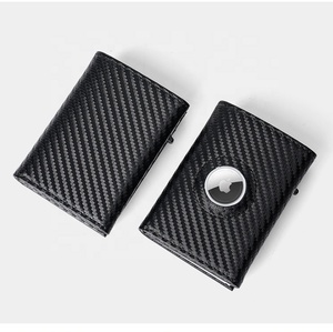 Venta al por mayor de gran capacidad de los hombres Cartera de cuero genuino automático pop-up de metal antirrobo cartera tarjetero para el seguimiento de <span class=keywords><strong>Airtag</strong></span> - Product Image 6
