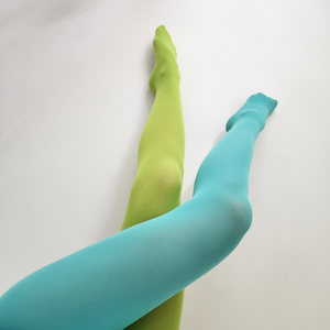 Collants demi et demi bicolores pour femmes Collants de couleur vive - Product Image 1