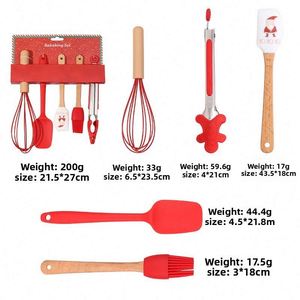 Five-piece Silicone Baking <b>Set</b> with Pastry Cutters Dishwasher Safe Perfect for Kitchen Holiday Parties and Baking Tools. - Product Image 5