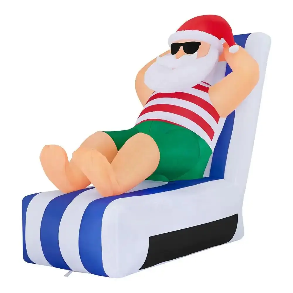 4.5 ft Santa In Beach Chair Holiday Inflatable Christmas Decorations With LED Light