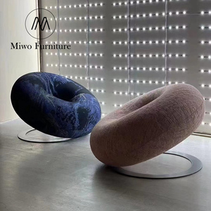 Puf Creativo Moderno para Sala de Estar, Taburete Redondo Suave Tipo Donut, Sofá Reclinable, Sofá Rojo para Niños, Sillón Infantil, Silla de Diseño - Product Image 3