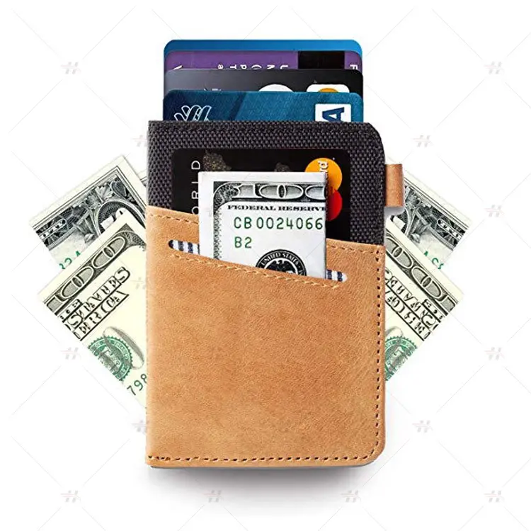 Mini Custom Logo Geschenk Slim Wallet Front Pocket Card Brieftasche Cash Key RFID Safe Karten halter