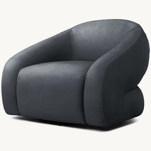 Poltrona Girevole Singola in Pelle PU Stile Mid-Century Modern per Camera da Letto e Sala <span class=keywords><strong>d</strong></span>'<span class=keywords><strong>Attesa</strong></span> - Product Image 5