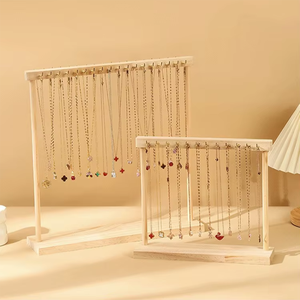 Set espositivo espositore di gioielli in velluto legno di lusso collana con orecchini portaoggetti portabagagli gioielli - Product Image 2