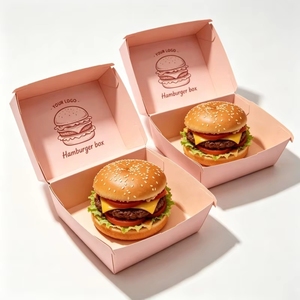 Boîte à hamburger empilable et étanche avec impression personnalisée pour les restaurants de hamburgers, poulet frit, pizzas, emballages à emporter - Product Image 1
