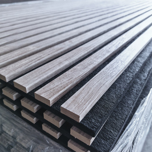 Panneaux acoustiques en bois MDF avec lattes en chêne noir ignifugées en feutre PET, tendance actuelle sur les marchés américains - Product Image 2