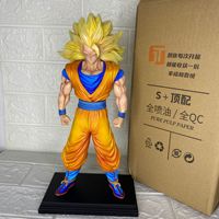 Figura de Acción de Anime Dragon Ball Z SSJ3 Son Goku de 34 cm, Modelo Coleccionable, Juguete de Regalo