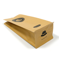 Sachet d'emballage plat en papier kraft mat avec impression et gravure pour grains de café