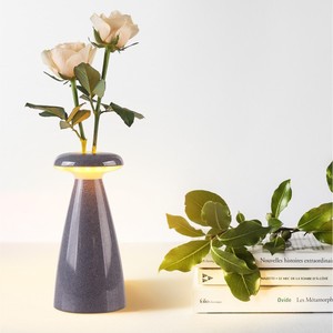 Handmade Ceramic Vase With <b>Led</b> <b>Light</b> Tabletop Decor For Living Room Or <b>Bar</b> - Product Image 3
