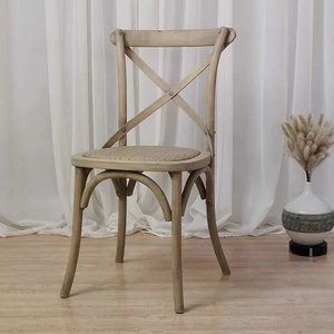 Chaise de salle à manger en bois massif avec dossier en X et structure en bois pour mariages, événements, salons, appartements, ateliers - Prix de gros - Product Image 2