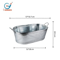 Bac à boissons ovale en métal galvanisé de 8,4 gallons, seau à glace pour bars, événements en plein air et fêtes de jardin