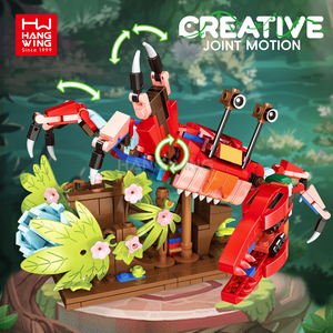 Hw trans. Parrot Tắc Kè Hoa fiddler cua xây dựng gạch tự làm lắp ráp giáo dục đồ chơi thiết lập hơi nước cơ khí động vật khối xây dựng - Product Image 3