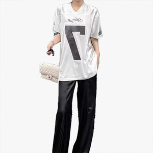 เสื้อยืดสไตล์วินเทจเจอร์ซีย์ ผ้าตาข่ายระบายอากาศ แห้งเร็ว ชุดแข่งแขนสั้น แบรนด์แฟชั่นสุดฮิต เสื้อบาสเก็ตบอลแนวสตรีท - Product Image 2