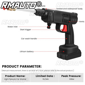 20000mAh Cordless High Pressure <b>Washer</b> Spray Water Gun <b>Car</b> Wash Pressure Water Nozzle Cleaning Machine for Makit 18V Battery - Product Image 2
