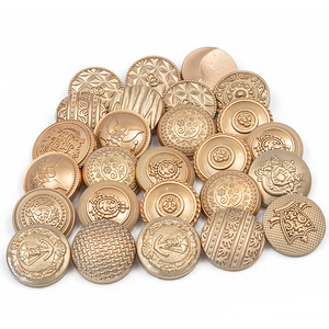 Round Gold Metal Shank <b>Buttons</b> Embossed Floral Pattern Classic Style for Clothing - Product Image 6