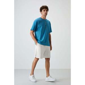 Shorts pour homme en coton épais, doux et texturé, coupe confortable, couleur écru - 81274 - Product Image 1