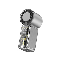 Mini ventilateur portatif USB rechargeable, ventilateur personnel ultra-silencieux avec affichage numérique, puissant ventilateur à turbine à vent pour les voyages