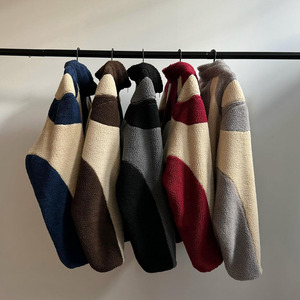Custom logo Men Polar <strong>Fleece</strong> <strong>Jacket</strong> Fuzzy Zip up Embroidery Fluffy <strong>Thick</strong> Blank Heavy Winter Warm Masked Sherpa <strong>Jackets</strong> - Product Image 2