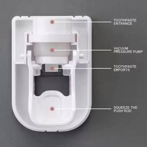 Distributeur automatique de dentifrice mural, presse-tube carré en plastique, support de brosses à dents pour cuisine et salle de bain – Meilleures ventes - Product Image 3