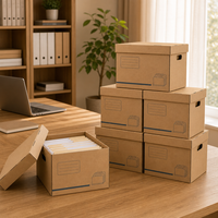 Boîtes en carton ondulé écologiques faites à la main FUJU pour le rangement de documents de bureau, doublure intérieure personnalisée, impression de logo, origine Guangdong