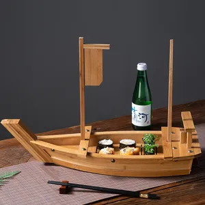 Estick giapponese grande forma staccabile vassoio da portata ristorante pino spedizione gratuita varie dimensioni barca Sushi in legno in vendita