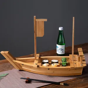 Estick japonais écologique grand plateau de service détachable bateau à <span class=keywords><strong>sushi</strong></span> pour la vente de restaurant différentes tailles sans pin - Product Image 1