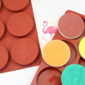 Moule à gâteau rond de grande taille à 6 cavités avec logo personnalisé, moules à bougies en silicone, moules pour la fabrication de savon OEM/ODM - Product Image 1