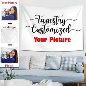 Tapisserie murale personnalisée en tissu polyester de haute qualité, toutes tailles, impression sur mesure, pour la vie, les animaux, la famille, les mariages, les souvenirs amusants - Product Image 2