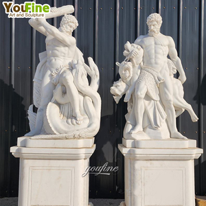 Estatua de Mármol de Hércules Suprimiendo a Cerberus, Tamaño Personalizado, Escultura de Arte Clásico Occidental para Decoración de Villas - Product Image 3