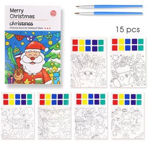 Libro de Colorear de Papel de Acuarela para Niños, Libro de Dibujos para Colorear, Rompecabezas de Pintura, Lindo Juguete de Regalo para Jardín de Niños con 15 Páginas para Estudiantes - Product Image 5