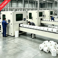 Machine de fabrication de rouleaux de papier toilette entièrement servo-électrique à grande vitesse avec machine de découpe de troncs monocanal à serrage automatique