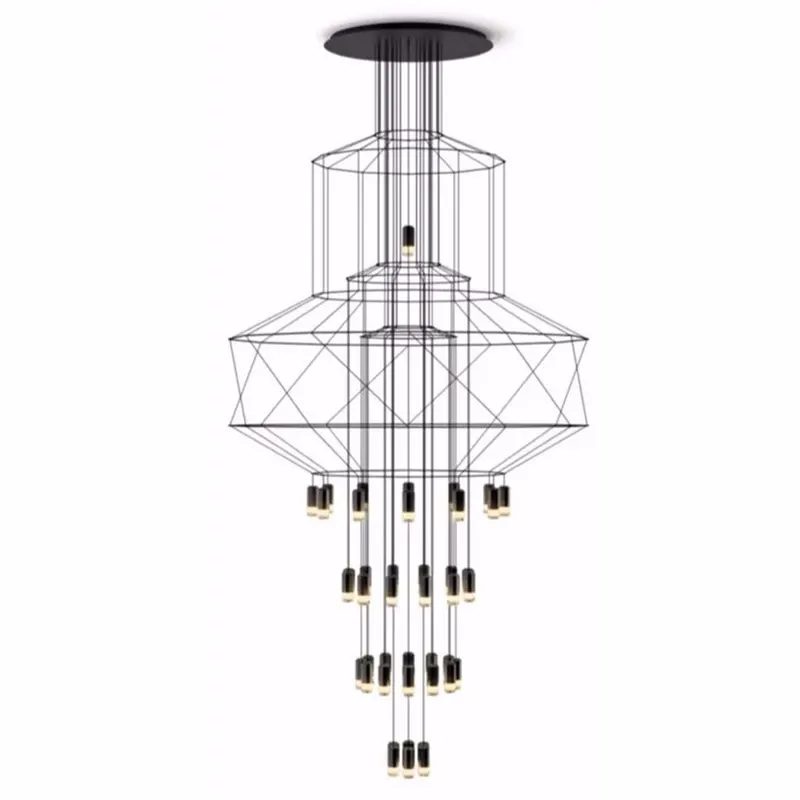 Modern Minimalist Iron Art Pendant Lights Multipoint LED Hanging Lighting With G9 Bulb For Living Room large pendant light