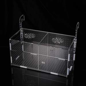 モダンアクリル水族館魚繁殖タンク吸引カップ付きエコフレンドリーなベビーフィッシュ & エビ隔離ボックスベタ - Product Image 3