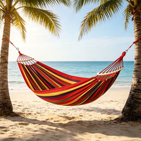 Hamac de camping et de voyage en toile de polyester et coton, options simple ou double, vente en gros, équipement de détente et de repos