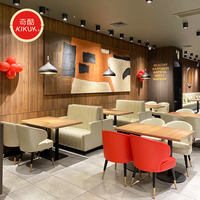 Ensemble de meubles de restaurant commercial personnalisés de haute qualité, tables et chaises modernes pour café, bois massif, salon d'hôtel