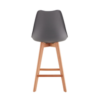 Tabouret de bar en plastique nordique, démontable, design écologique et durable, base en bois, pour usage commercial, salon, hôtel, restaurant