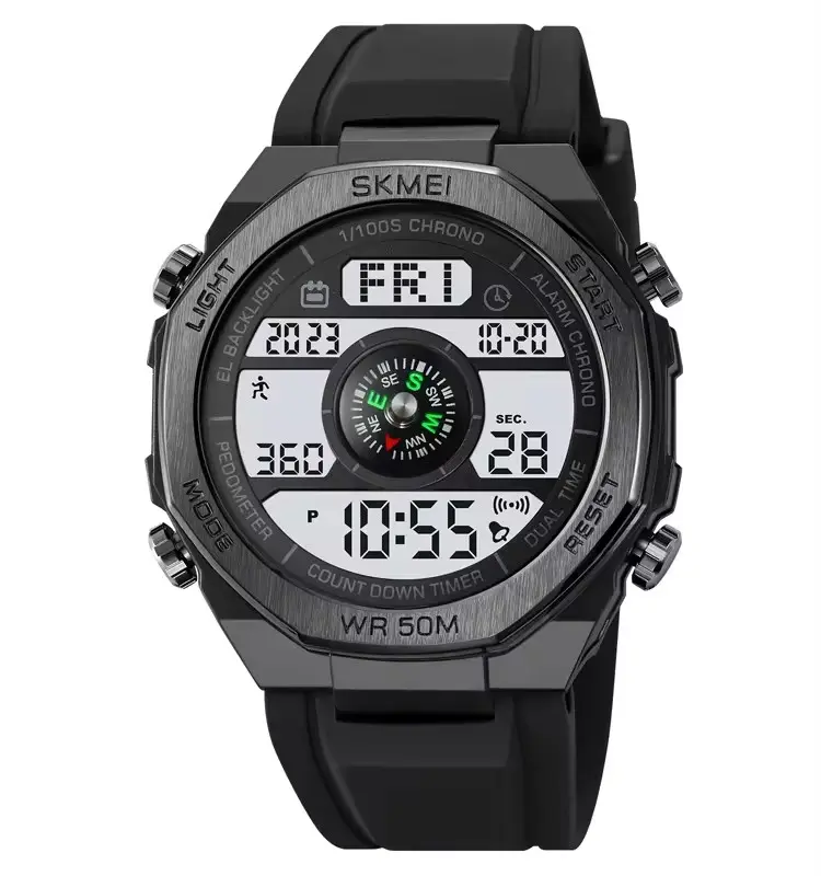 SKMEI2209Ledデジタルショックメンズアナログクォーツブラックゴールド電子腕時計防水合金スポーツ時計Masculino