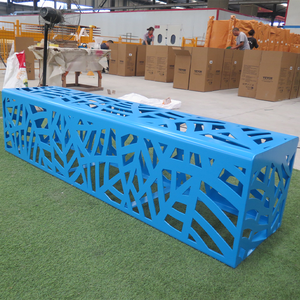 Asientos de diseño de fábrica con <span class=keywords><strong>bancos</strong></span> huecos recortados Banco de acero fuerte azul entero Gran descuento <span class=keywords><strong>Bancos</strong></span> de <span class=keywords><strong>venta</strong></span> modernos Asiento de parque para personas - Product Image 5