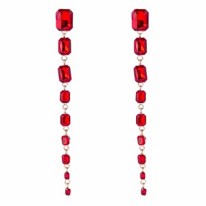 Pendientes Largos de Cristal Brillante Kaimei, Colección de Joyería para Mujer, Pendientes Largos de Cristal con Cadena - Product Image 5