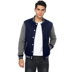Vestes de baseball en chenille de laine avec logo personnalisé, broderie, manches en cuir vintage, pour hommes, style varsity. - Product Image 1