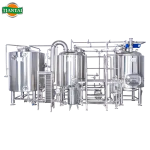 600L 6HL 5BBL red copper direct fire heating combined 3 vessel beer brewing equipment