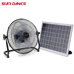 Ventilador de pie recargable para escritorio, dispositivo de refrigeración de alta velocidad, 10W, soporte Solar de 12V CC, 12V, con control remoto - Product Image 1