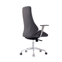 Chaise de bureau exécutive ergonomique en cuir souple de qualité supérieure, fonction inclinable réglable, base en métal robuste pour la maison et le commerce