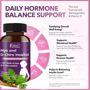 Fabricant de compléments alimentaires Myo et D-Chiro Inositol sous marque privée, soutient la santé ovarienne, 120 capsules de Myo et D-Chiro Inositol - Product Image 4