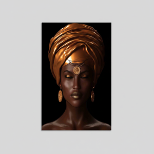 Elegante Impresión en Vidrio de una Mujer Africana - Panel Decorativo Moderno, Lienzo Colgante, Vidrio Templado - Product Image 2