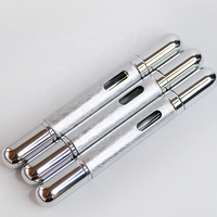 Atomiseur de parfum double extrémité en aluminium argenté de luxe, flacon de parfum à bille en verre de 10 ml, vaporisateur d'huile essentielle avec bille roulante