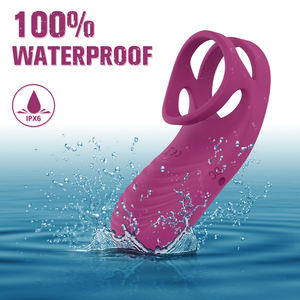 Anneau vibrant double en silicone pour pénis, vibromasseur pour hommes - Product Image 6