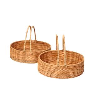 Panier de rangement de Style pastoral d'automne Design tissé de saule portable à double oreille pour dessert de thé aux fruits de bonbons - Product Image 2