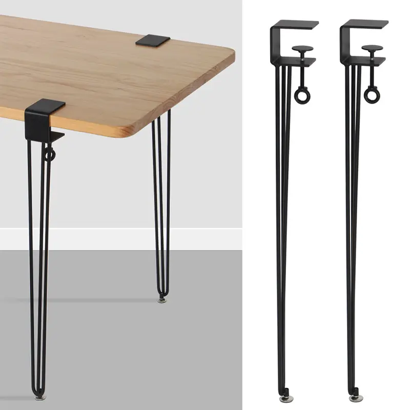 Abrazadera Patas de mesa Horquilla Barra moderna Escritorio de oficina Hierro fundido Acero Café Comedor Metal F Patas de mesa ajustables Abrazadera para mesa